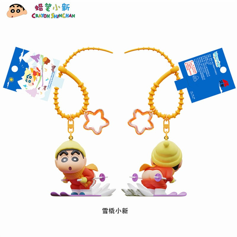 【千寶】現貨 蠟筆小新 冬天系列 鑰匙扣 鑰匙圈 掛飾 吊飾 掛件 機車 新之助 禮物 小白 第七代 規格圖片 4