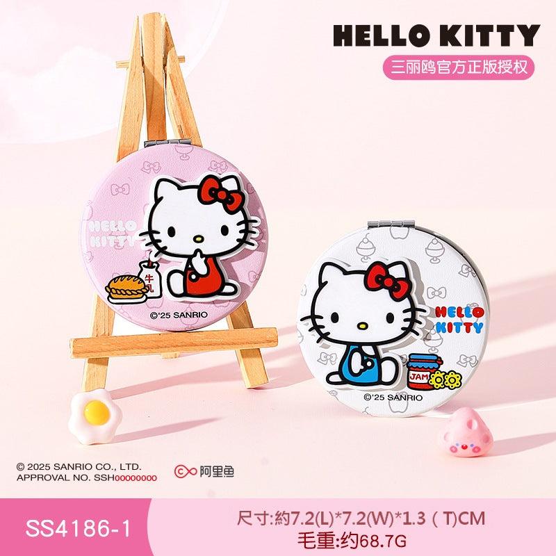 【包包寶】現貨 三麗鷗 化妝鏡 Hello Kitty 雙面折疊鏡 美妝鏡子 隨身 攜帶 包包掛件鏡子 送禮 規格圖片 5