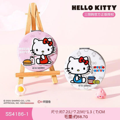 【包包寶】現貨 三麗鷗 化妝鏡 Hello Kitty 雙面折疊鏡 美妝鏡子 隨身 攜帶 包包掛件鏡子 送禮 規格圖片 5