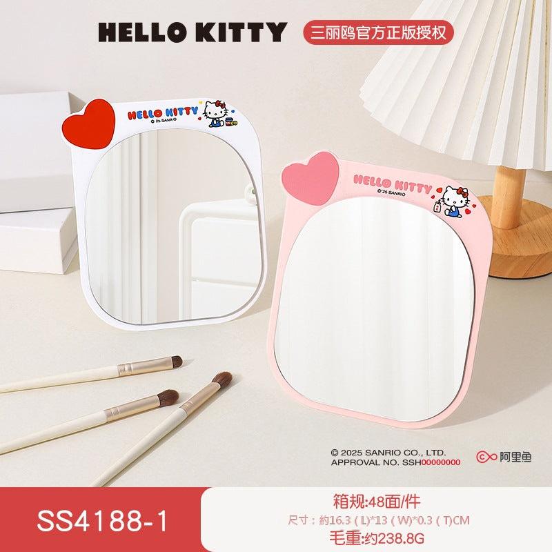 【包包寶】現貨 三麗鷗 KT貓 化妝鏡 臺式公主鏡 摺疊雙面鏡 隨身便攜可掛鏡子 送禮 規格圖片 5