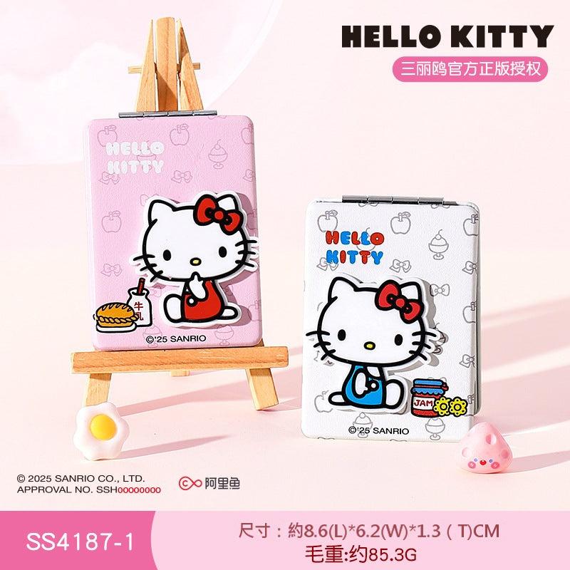 【包包寶】現貨 三麗鷗 化妝鏡 Hello Kitty 雙面折疊鏡 美妝鏡子 隨身 攜帶 包包掛件鏡子 送禮 規格圖片 6