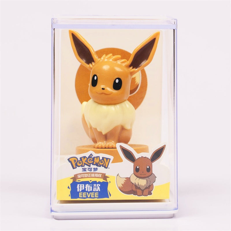 【冉紅】正版現貨 寶可夢 皮卡丘 傑尼龜 小火龍 印章 公仔 擺件 帶亞克力盒子 送禮 規格圖片 6