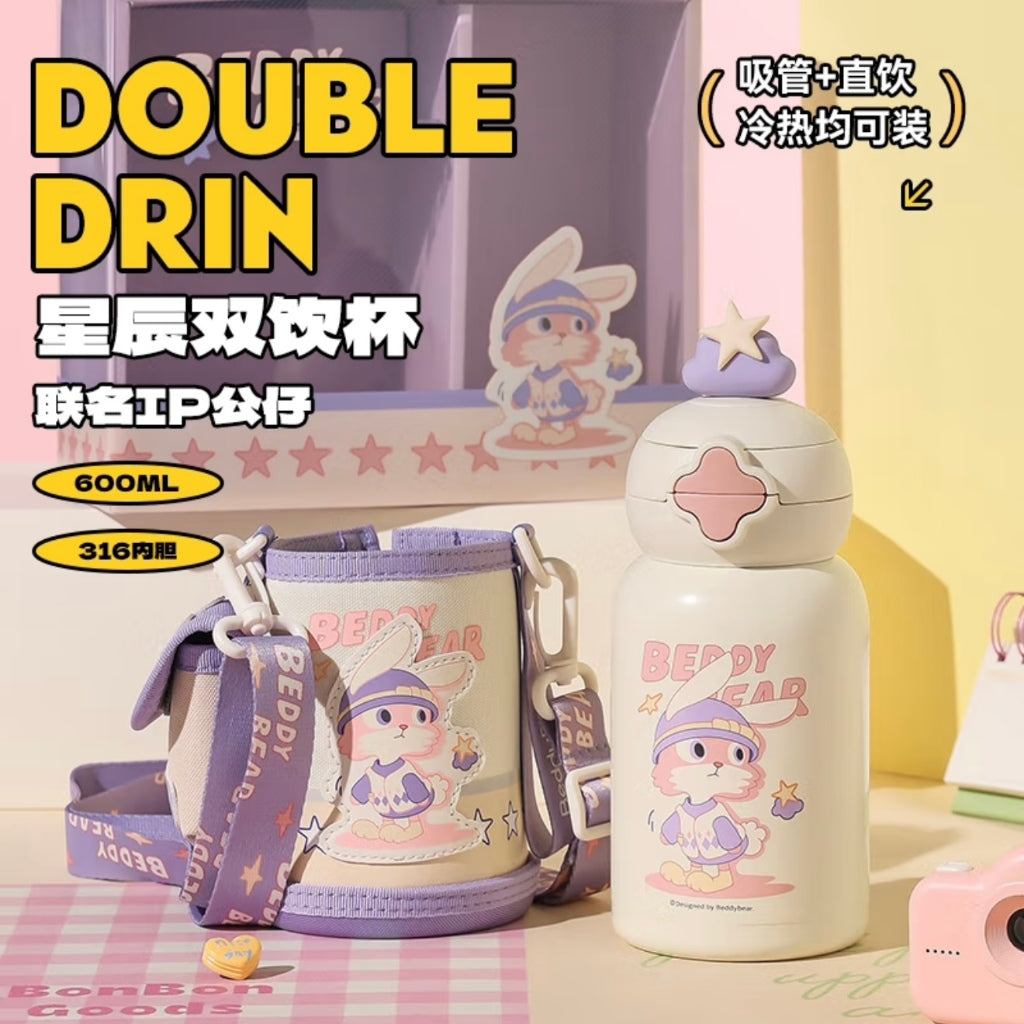 【杯具熊】正版現貨 三麗鷗 hellokitty 保溫杯 保溫瓶 水杯 水壺 600ml 韓國品牌 送禮 可斜挎 規格圖片 11