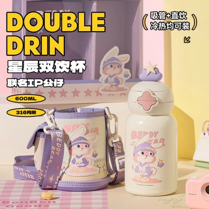 【杯具熊】正版現貨 三麗鷗 hellokitty 保溫杯 保溫瓶 水杯 水壺 600ml 韓國品牌 送禮 可斜挎 規格圖片 11