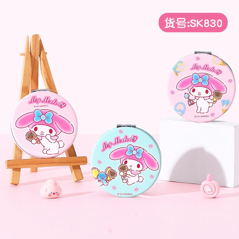 【包包寶】現貨 三麗鷗 PU雙面鏡 庫洛米 小圓鏡 布丁狗 迷你鏡子 化妝鏡 隨身便攜小鏡子 送禮 規格圖片 20